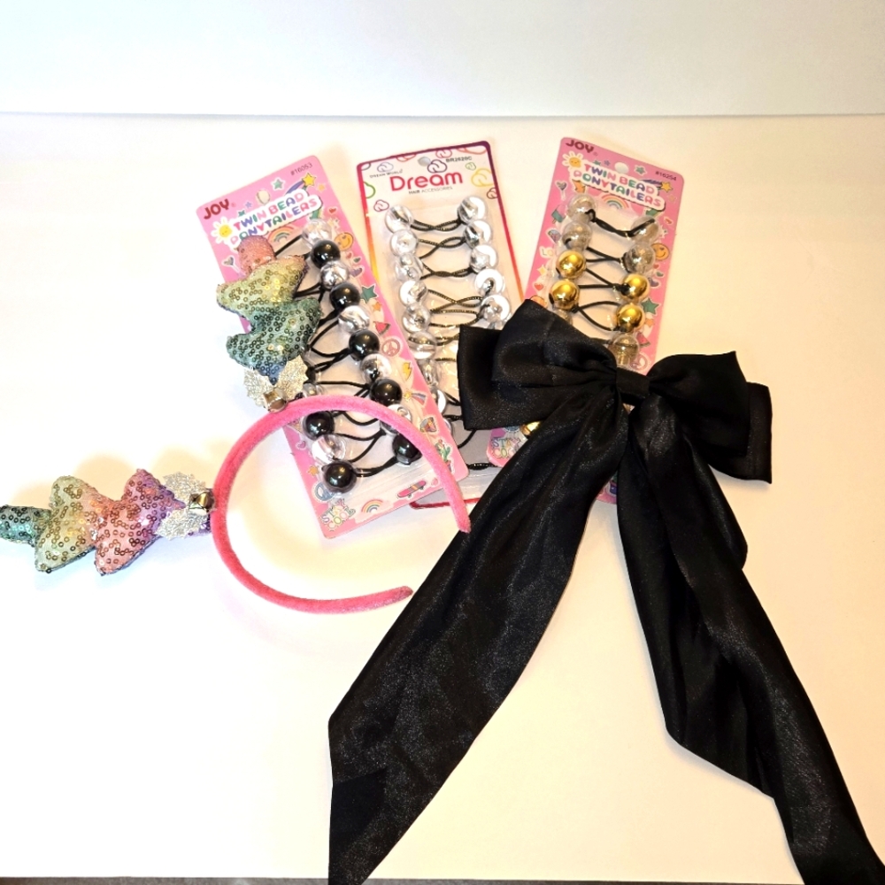 Kids Hair Accessories Antler Headband plus Bow & hair ties NEW